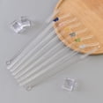 thumbnail image 6 of 6-Pack Reusable Glass Straws with Hand-Blown Flower Charms – Dishwasher Safe & Shatter-Resistant, 6 of 8