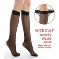 thumbnail image 7 of G&Y  9 Pairs Knee High Pantyhose with Reinforced Toe - 20D Nylon Stockings for Women, Black, 7 of 7