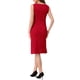 thumbnail image 3 of Vestido sin mangas de corte ajustado para mujer, cuello barco, texturizado, casual, oficina, color rojo, 3 of 6