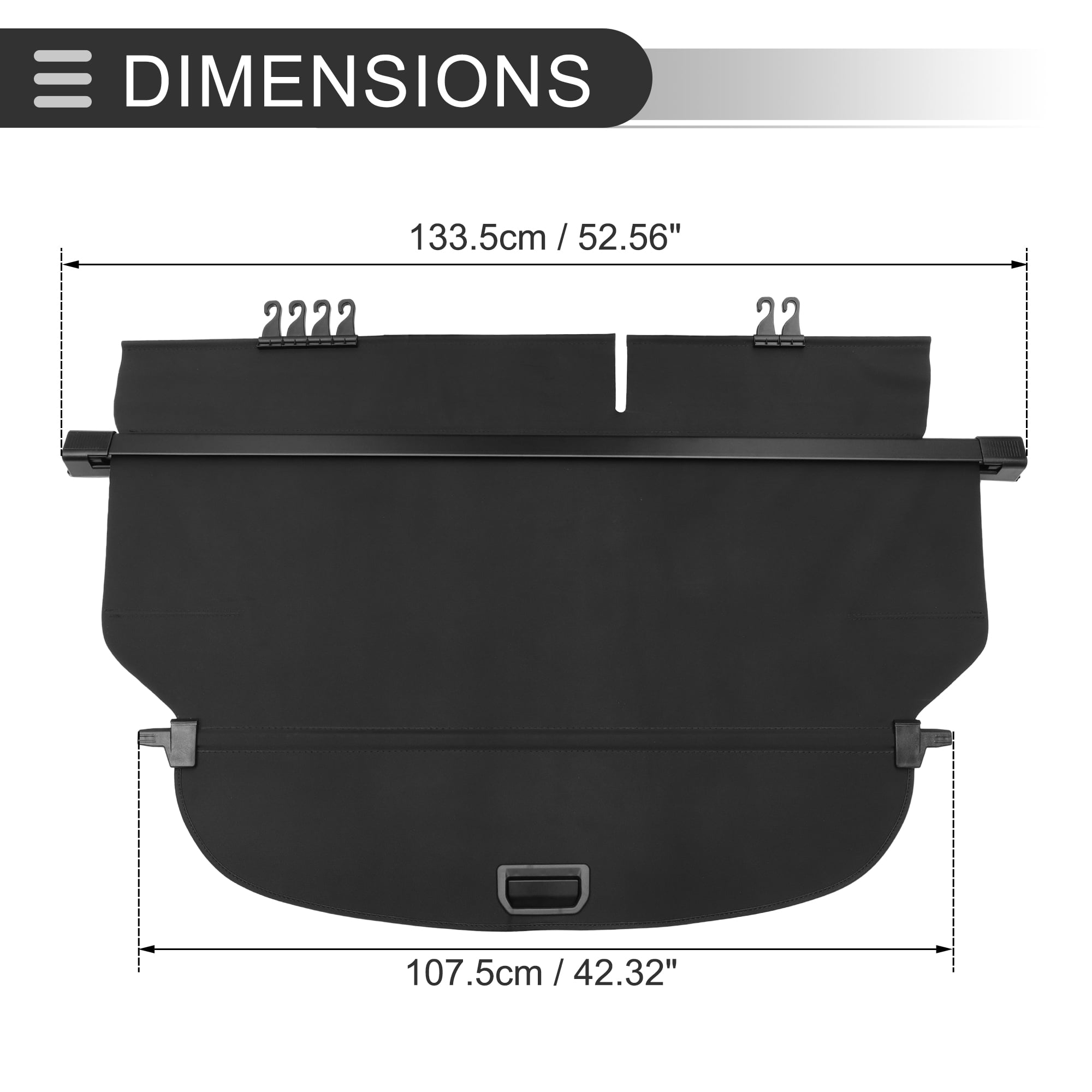 Unique Bargains Retractable Cargo Cover for Honda CRV 2017-2022 Rear Luggage Security Shield Shade Gloss Black
