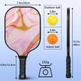 thumbnail image 3 of Pickleball Paddles Set Of 1, Fiberglass Surface, Liquid & Marble Print, 1 Paddles, 2 Balls & Bag, 3 of 5