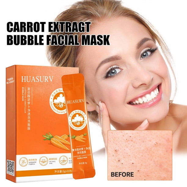 Xihbxyly Mascarilla de Espuma de Zanahoria, Limpiadora Profunda para Eliminar Puntos Negros, Gel Hidratante Que Afina Los Poros, Exfoliante Iluminador, Rutina Diaria de Cuidado de La Piel, Ideal para