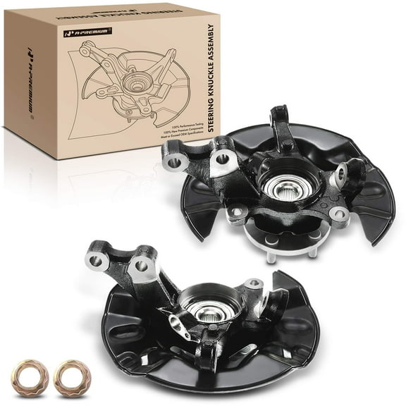 A-Premium Steering Knuckle and Hub Bearing Assembly Compatible with Toyota Corolla 2003-2008 Front Side 2-PC Set