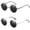 2 Pack Black+blacksilver, variant on 2 pack Hippie Round Sunglasses for Women Men Small Circle Sun Glasses Polarized Protection