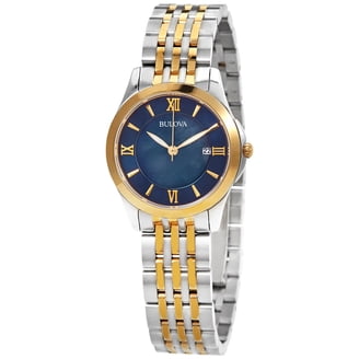 Bulova Ladies Two-tone Diamond Watch with Blue Dial - 98P190  display picture 2