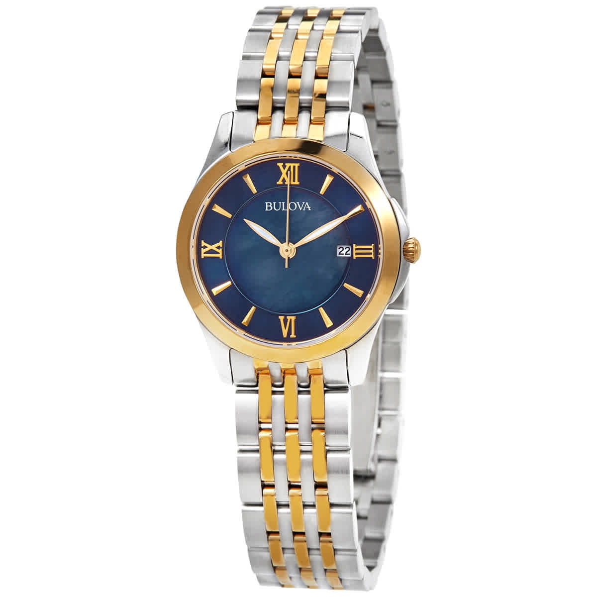 Bulova Classics Quartz Blue Mother of Pearl Dial Ladies Watch 98M124