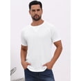 thumbnail image 4 of DARING DIVA Men's Waffle Fabric Classic Crew Neck Raglan Short Sleeves M White, 4 of 7