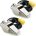 thumbnail image 1 of Silbatos deportivos de plástico (2 unidades) con cordón, sonido nítido y potente, ideales para entrenadores, árbitros y oficiales., 1 of 5