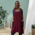 thumbnail image 4 of ZenCart Women Bib Apron X Shape Back Bandage Design Wide Strap Large Pocket Apron Dress Kitchen Cooking Cleaning Tools, 4 of 8