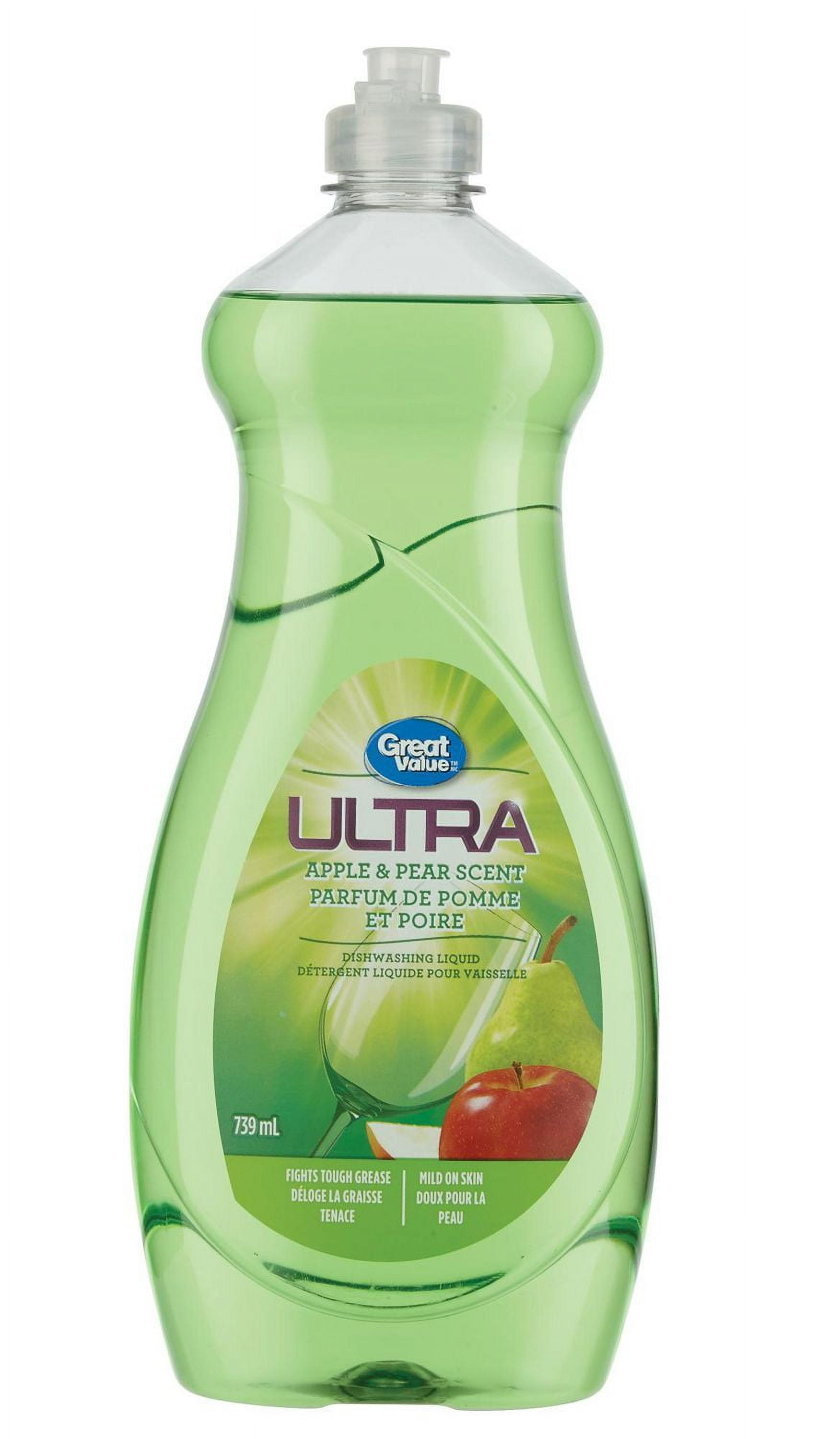 Détergent liquide pour vaisselle Ultra de Great Value au parfum de pomme et de poire