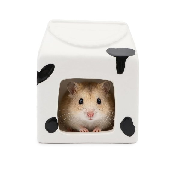 Ceramic Hamster Hideout Habitat House for Small Animals Gerbil Dwarf Hamster Mice Cool House for All Season Cute Decor Hut.