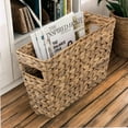 thumbnail image 3 of (3 pack) Honey-Can-Do Water Hyacinth Wicker Magazine Storage Basket with Cut-out Handles, Natural, 3 of 9