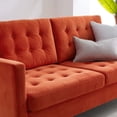 thumbnail image 5 of Tufted Sofa, Velvet, Orange, Modern Contemporary Urban Design, Living Lounge Room Hotel Lobby Hospitality, 5 of 9