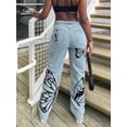 thumbnail image 5 of Coduop Women Wide Leg Jeans High Waisted Denim Long Pants Boyfriend Baggy Trousers, 5 of 6