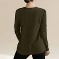 thumbnail image 5 of Otntypg Womens Long Sleeve Ribbed Knit Shirts Trendy Fall Slim Fit V Neck Solid Color Tunic Tees Dressy Casual Soft Comfortable Blouses Army Green S, 5 of 5