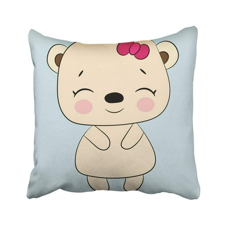 BPBOP Cute Children's With Baby Girl Bear Best Choice Party Packs Blog Craft Digital Adorable Pillowcase 18x18