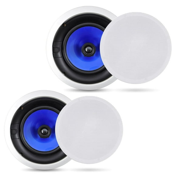 Pyle Home 2-Way In-Wall In-Ceiling Speaker System - Dual 8 Inch 300W Pair of Ceiling Wall Flush Mount Speakers w/ 1" Silk Dome Tweeter, Adjustable Treble Control - For H