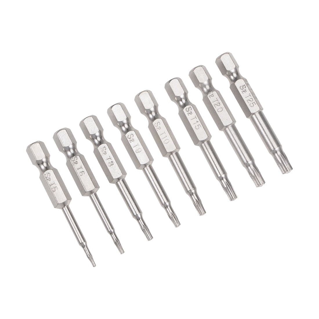 8pcs Torx Bits Set 1/4 Inch Hex Shank T5T25 50mm Length