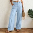 thumbnail image 2 of KPOPLK High Waisted Work Pants for Women Business Casual Outfits Office Dress Pants Trousers with Pockets(Sky Blue,M), 2 of 9