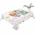 thumbnail image 2 of Happy Birthday Table Cloth Waterproof Tablecloths, Coloful Birthday Ribbon Tablecloth Dining Table Cover for Kitchen Party Tabletop Outdoor, Rectangle Tablecloth 60x102 Inch, 2 of 9