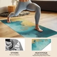 thumbnail image 4 of Teal Marble Gold Abstract Pattern Hot Yoga Mat Towel Non Slip for Hot Yoga - Quick-Drying Yoga Mat Cover with 4 Corner Pockets with Travel Bag - Hot Yoga Towel Non Slip 70"x26", 4 of 6
