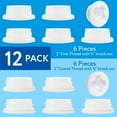 thumbnail image 5 of IMPRESA 2-Inch Bung Caps - 12-Pack - White Plastic Leak Protection with Plastic Gaskets - Universal Drum Caps for 15/30/55-Gallon Drums - Fine & Coarse Thread Bung Plugs with 3/4-In Knockout Ports, 5 of 5