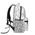 thumbnail image 4 of Haiem Black White Music Printed School Backpack,Casual Travel Lightweight Backpack,Durable Comfortable Multifunctional Backpack,Laptop Backpack, 4 of 5