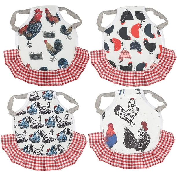 Paquete de 4 sillín de gallina estándar, delantal de gallina con correas elásticas, protección para las alas traseras de las aves de corral, accesorios para el cuidado de las gallinas