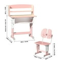 thumbnail image 4 of Lanzxjv 2Pcs/Set Kids Desk Chair Set, Liftable School Leaning Table Chair Set with Drawer Design, Children Desk Chair Set with Dual Partition Book Stand, Backpack Hook, Cup Holder, 4 of 9