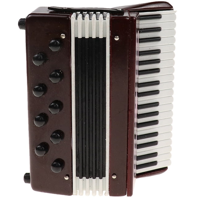 STRANDCHIC Tiny Accordion Decoration Red Wood Ornament for Collectors 1Pack