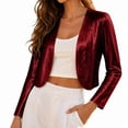 thumbnail image 6 of NominalSnug Womens Sequin Cardigan Open Front Long Sleeve Cropped Casual Jacket with Pockets Fall Outfits, 6 of 7