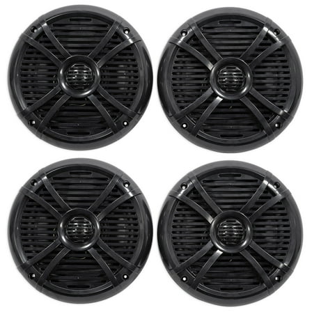(4) Rockville RMSTS80B 8" 2000 Watt Waterproof Marine Boat Speakers 2-Way Black