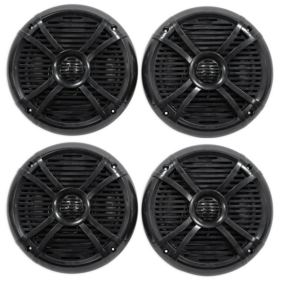 (4) Rockville RMSTS80B 8" 2000 Watt Waterproof Marine Boat Speakers 2-Way Black
