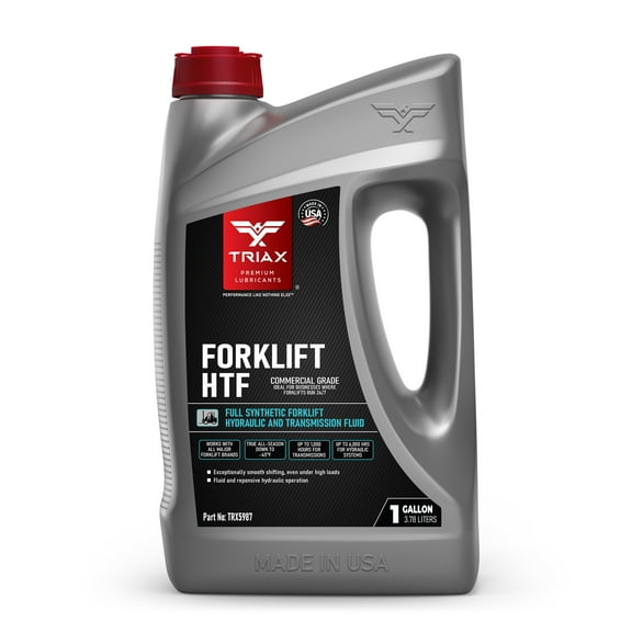 TRIAX Forklift HTF - Full Synthetic Forklift Hydraulic and Transmission Oil - Commercial Grade - Fits 99% of All Forklifts, True All Season Down to -50F (1 Gallon)