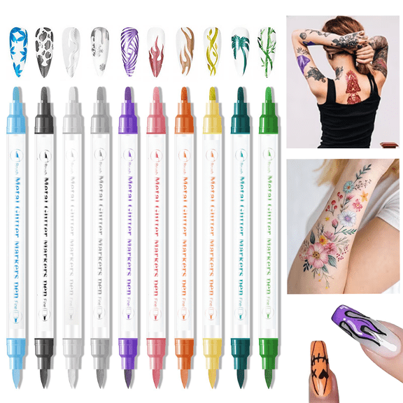 Double-Headed Nail Art Pens, Tattoo Pen,Nail Art Markers,Body Art Markers,Body Painting