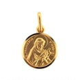 thumbnail image 3 of 18K Solid Yellow Gold Round Saint Francis of Assisi Medal 15 mm, 3 of 4