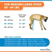 Walkin' Wheels Dog Wheelchair - Vet Approved - Med to Large Dogs 50 - 69 lbs