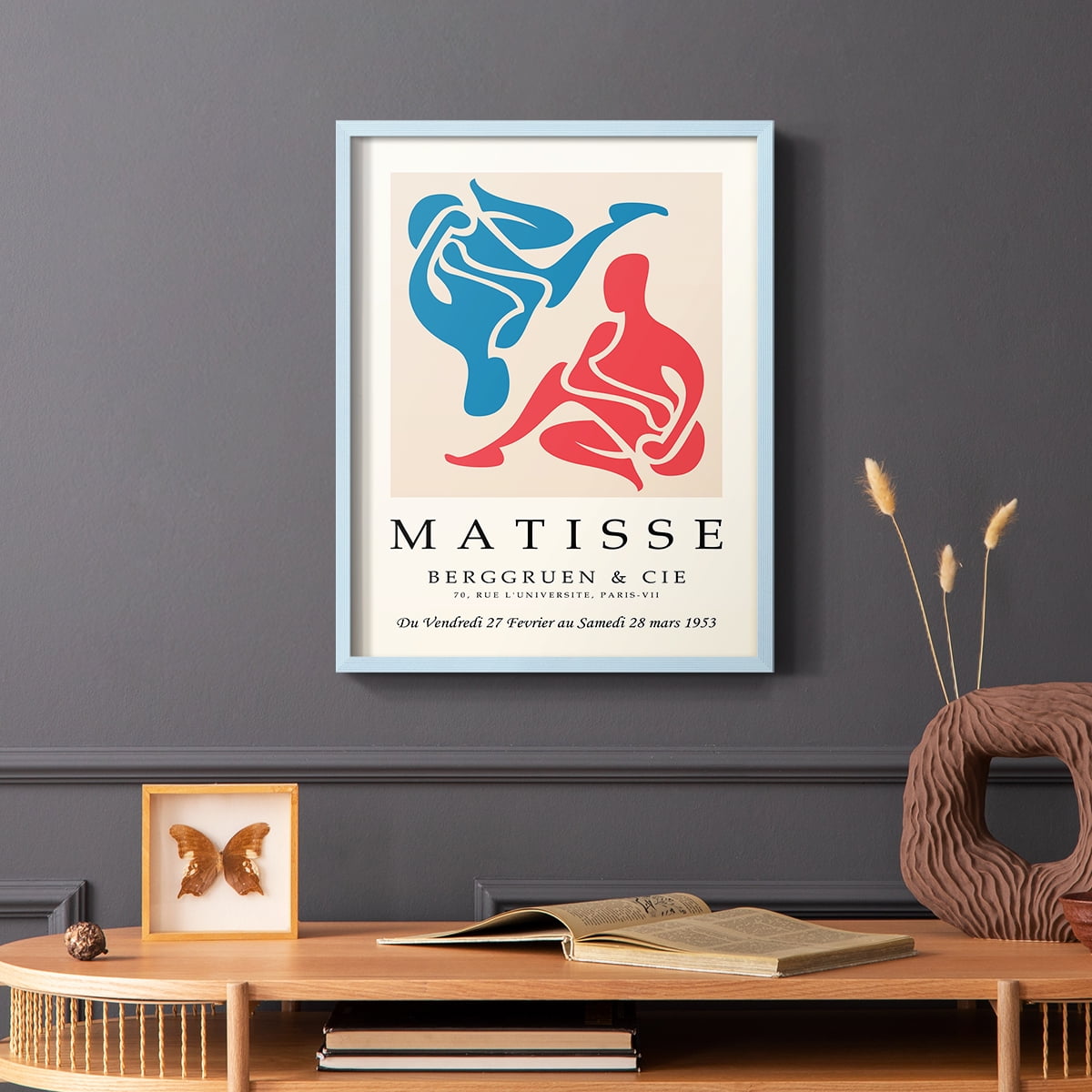 Matisse CXXVI Framed Print in Blue Solid Wood 8 x 10 Framed Print