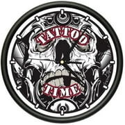 TATTOO TIME Wall Clock ink shop tattoos gun artist