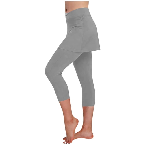 Yievot Summer Skirted Leggings for Women Sport Workout Yoga Legging with Skirts Womens Tennis Leggings