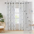thumbnail image 6 of Exultantex European Floral Grommet Curtain 52x84 Inch, Semi-Sheer Grey Blue, 6 of 6