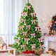 thumbnail image 3 of 12 adornos navideños con lazos de terciopelo con forma de varita mágica | Adornos para árboles y accesorios para envolver regalos | Lazos rojos y verdes con ribete dorado, 3 of 5