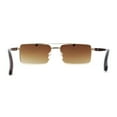 thumbnail image 4 of Elegant Mens Luxury Designer Fashion Narrow Rectangular Sunglasses Gold - Brown, 4 of 4