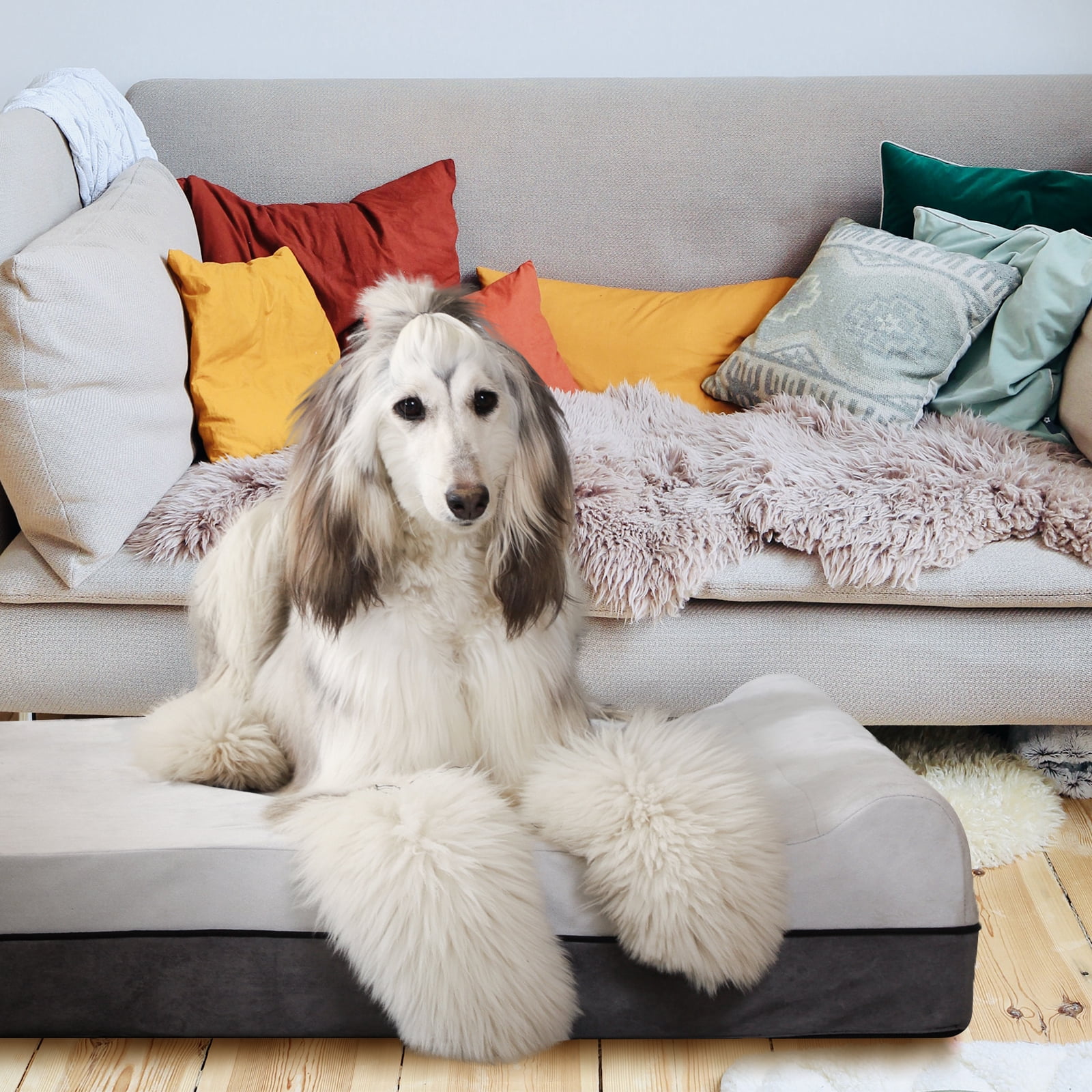 Laifug Extra Large Dog Bed with Orthopedic Memory Foam, Dog Pillow, Waterproof Liner & Washable Cover