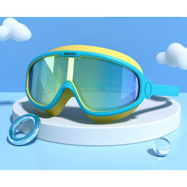 Lunettes de Natation Garçons Filles Mode Enfants Anti-Buée Grand Cadre