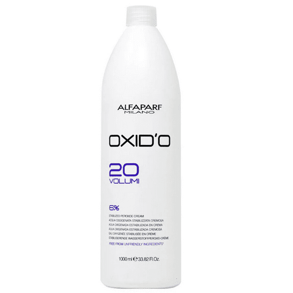 Alfaparf Milano OXID'O 20 Volumi 6% Stabilized Peroxide Cream Developer No Paraffin Mineral Oils 33.8 Ounce 1000 Milliliters