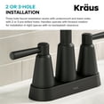 thumbnail image 2 of KRAUS Ramus 2-Handle 4-inch Centerset Bathroom Faucet in Matte Black with Pop Up Drain and Supply Lines, 2 of 9