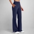 thumbnail image 2 of Hxshgdsn Womens Casual Workout Pants with Side Pocket Elastic High Waist Yoga Flared Trousers Relax Fit（Blue/5XL）, 2 of 5