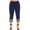 Blue, variant on LYXSSBYX Womens Plus Size Capris Clearance Fashion Women Casual Elastic Waist Plus Size High Waisted Applique Leggings Pant