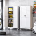 thumbnail image 3 of Erosoei 61"H Metal Garage Storage Cabinet with Wheels, Tool Storage Cabinet with 3 Adjustable Shelves, 3 of 7